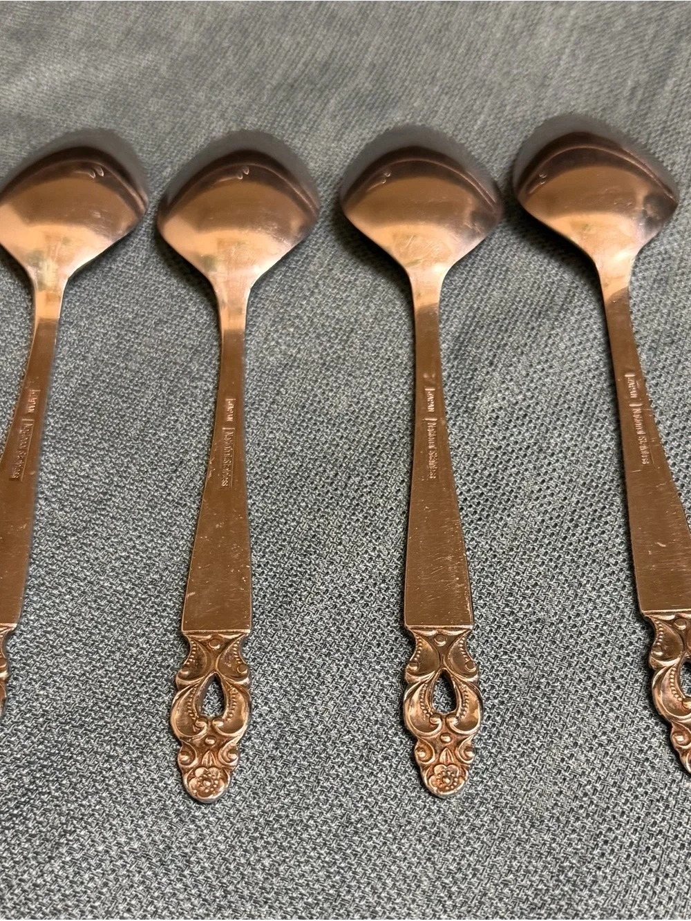 Olaf National Japan Stainless Flatware 4pc Oval Soup Spoons 7.5in